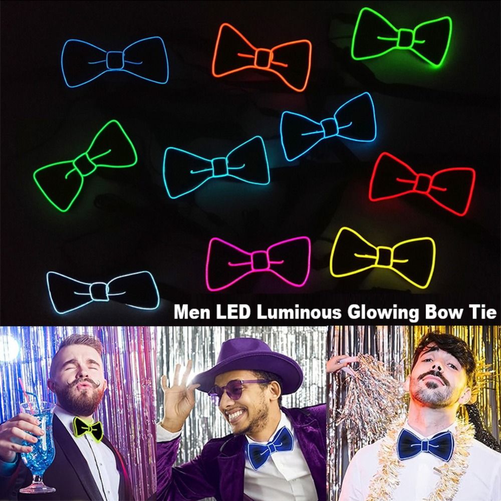 Led El Wire - 10 Kolorów Męska Świecąca Krawatka LED
