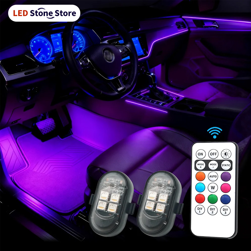 Led El Wire - Ulepszone oświetlenie RGB do samochodu, większa
