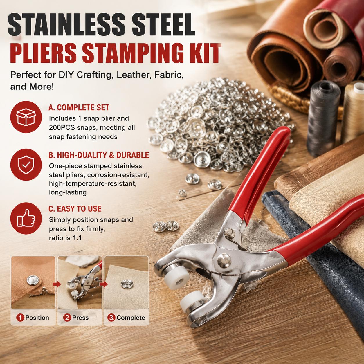 1 Zestaw 201 szt. Zestaw narzę – Snap Fastener Set recenzja i cena